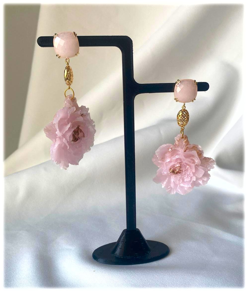 Pendiente rosa realce