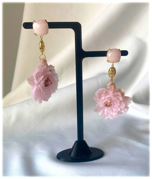 Pendiente rosa realce